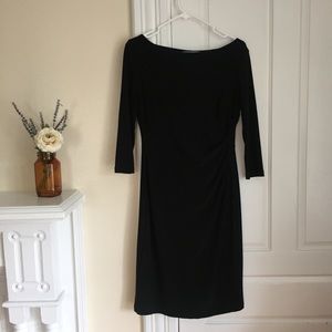Ralph Lauren Black 3/4 Sleeve Lined Dress Size 8P